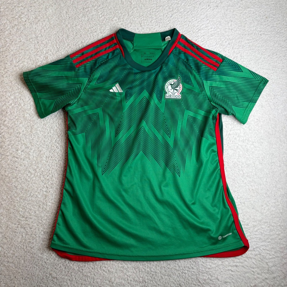 Adidas Mexico Soccer Jersey Mens XL Green Aeroready Home Kit HE8847 World Cup